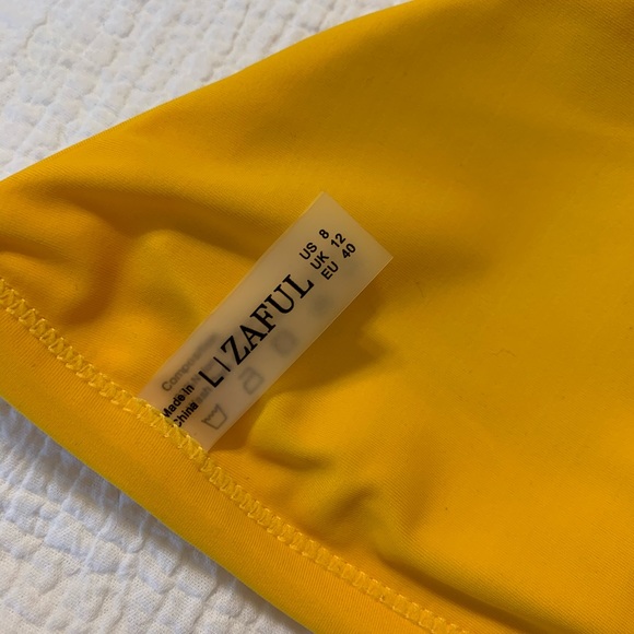 NWOT yellow with red floral detail bikini - Picture 8 of 11